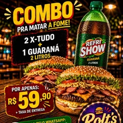 Combo Casal (2 Xtudo + Refrishow 2 litros)