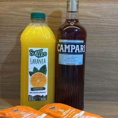 COMBO CAMPARI 998ML + 1 SUPER SUCO SABOR LARANJA  1,7L + 2 GELO DE COCO 200ML SABOR LARANJA 