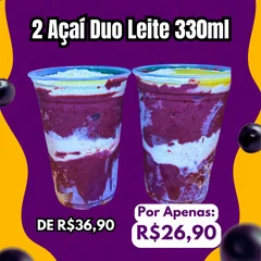 2 Açaí Duo Leite - (Açai premiun, Leite em Pó e Leite Condensado