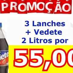 1 Donald (Frambacom) + 1 Max (X-Burguer) + 1 Plutos Simples + Vedete 2 Litros