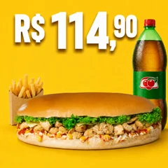 Combo Calota Frango Defumado com Cream Cheese + Fritas P + Guaraná 1,5L